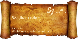 Szojka Andor névjegykártya